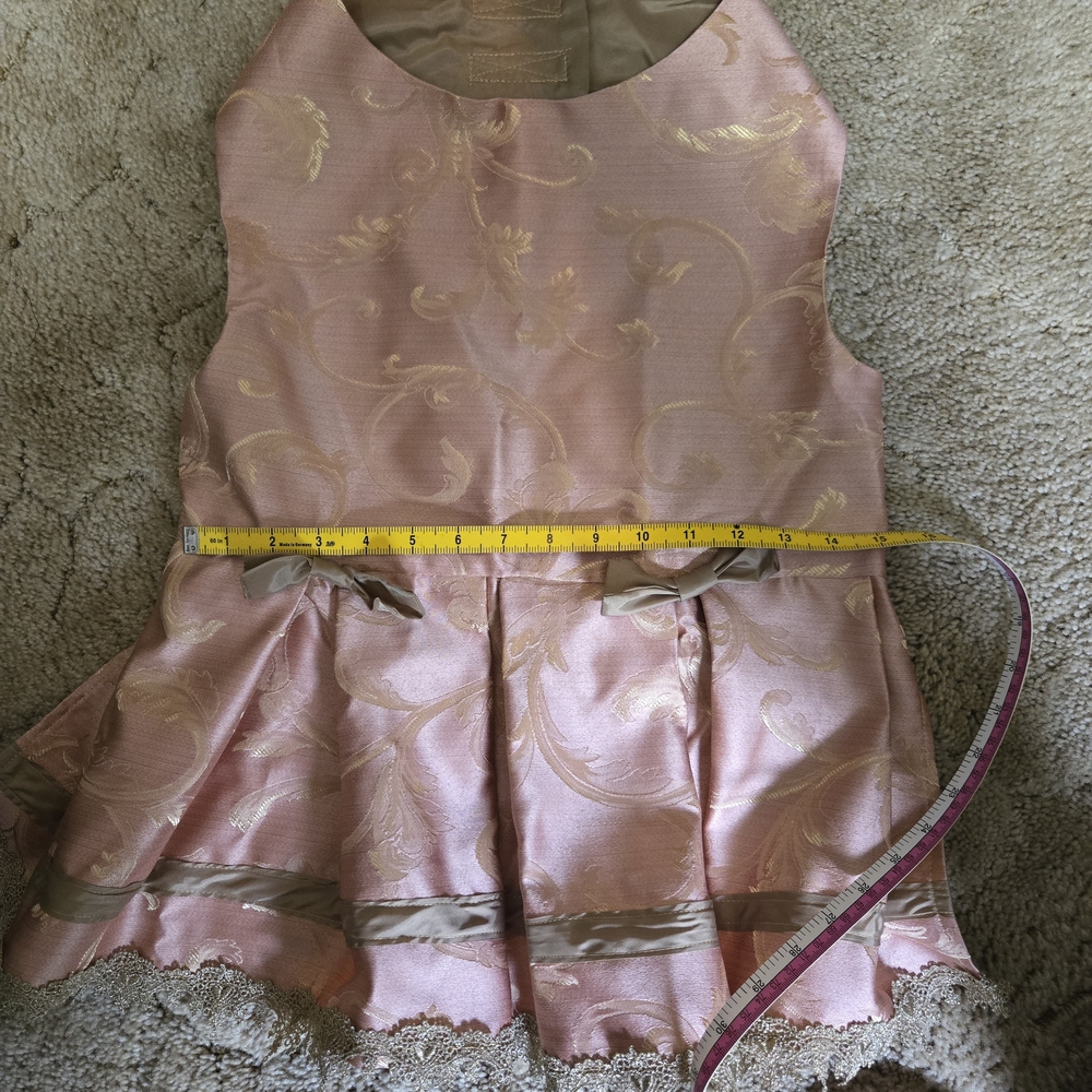 Sassy Peach, Brown and Gold Dog Dress - Picture 3 of 7